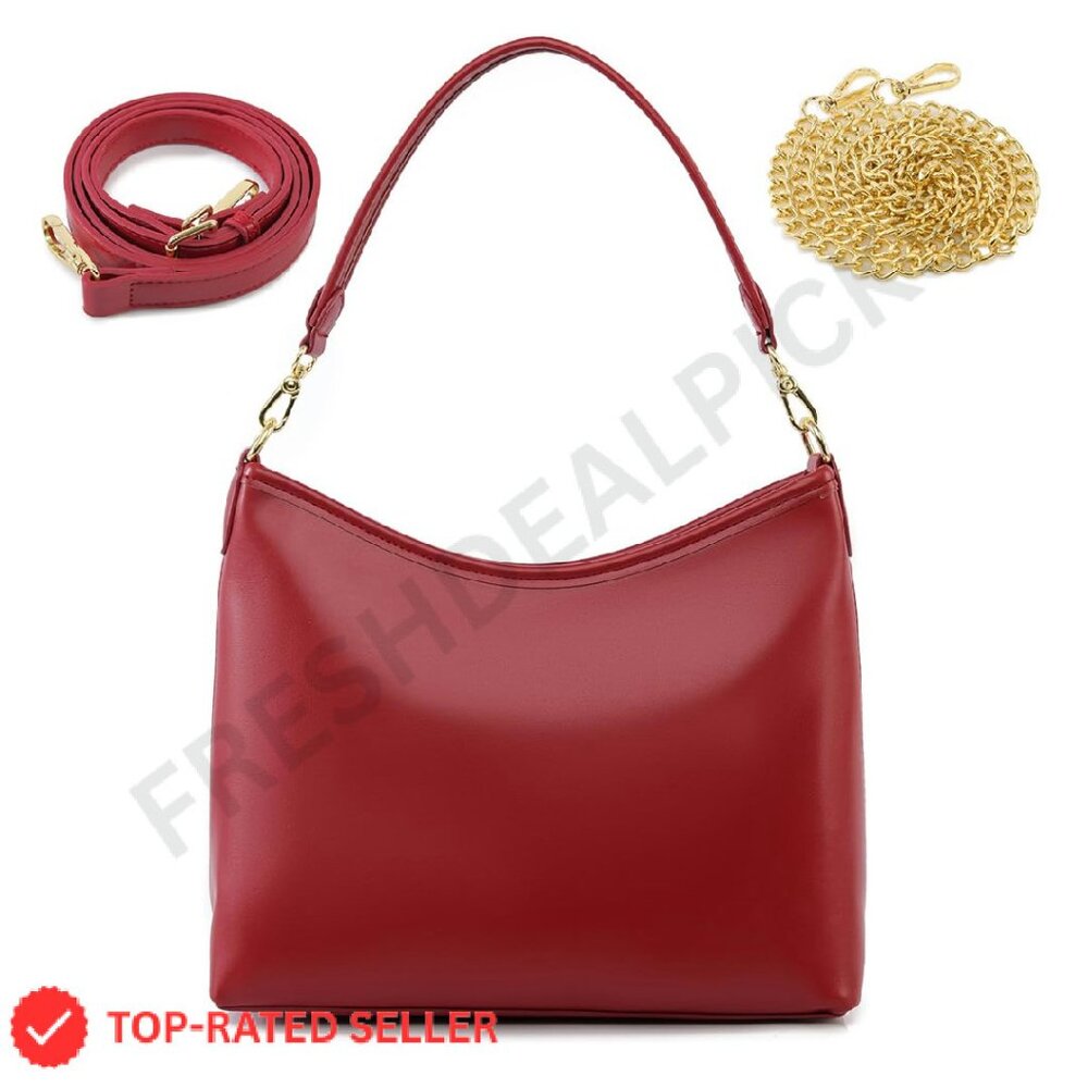 PU Leather Tote Bag Crossbody Hobo Purse Retro Chic Versatile Straps